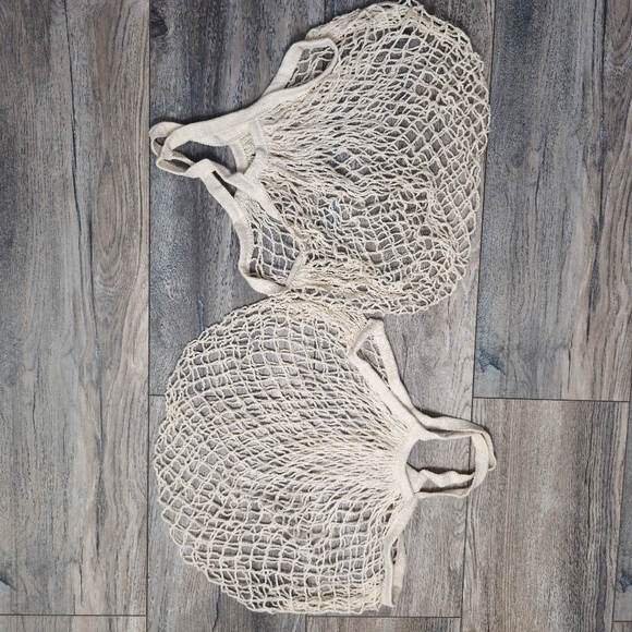 2x Uxcell Uxcell Cotton Mesh Bag, 15x13.8" Reusable Mesh Net String Grocery Bags - Picture 8 of 8